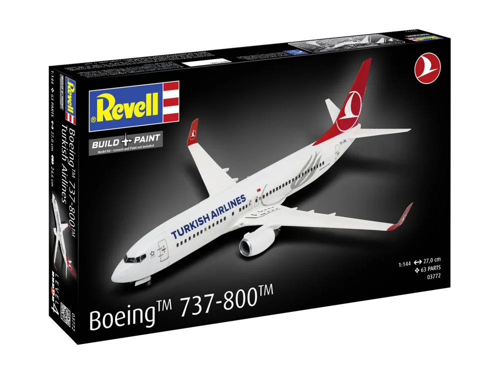 Сглобяем модел, Revell, Самолет Боинг 737-800 Турски авиолинии, 63 части