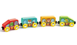 Дървен комплект, Hape, Цветно приключенско влакче, Животни