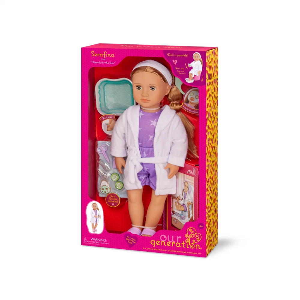 Кукла, Battat, Our Generation, Серафина с аксесоари и книга, 46 см