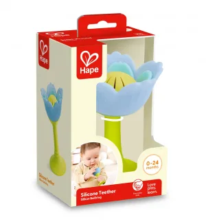 Дрънкалка и гризалка за зъби, Hape, Синьо цвете