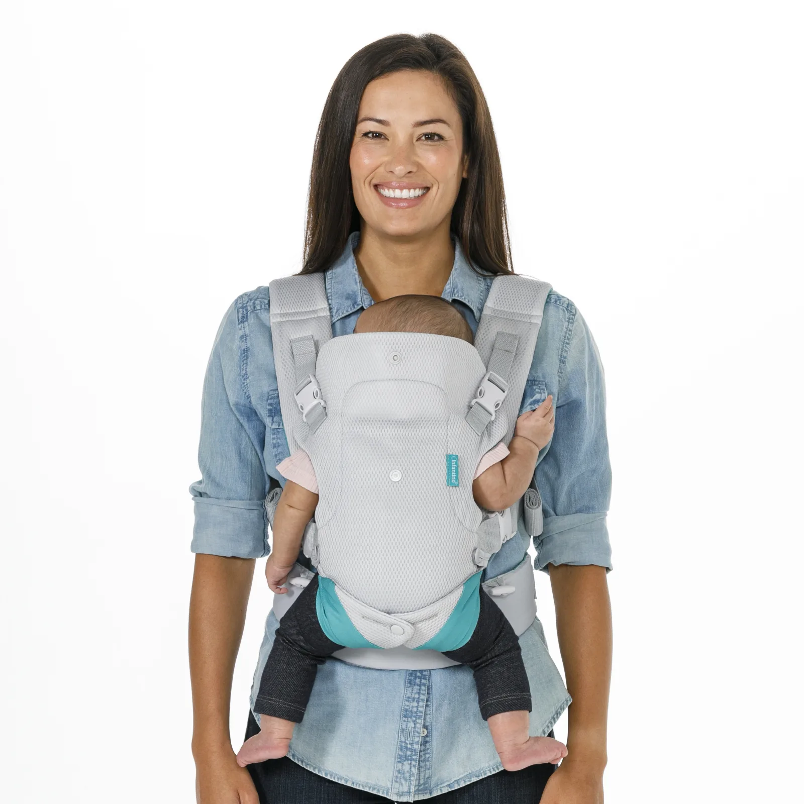 Ергономично кенгуру, Infantino, Flip 4 в 1, С дишаща материя, Светло сиво, от 3.6 до 14.5 кг. - Image 6