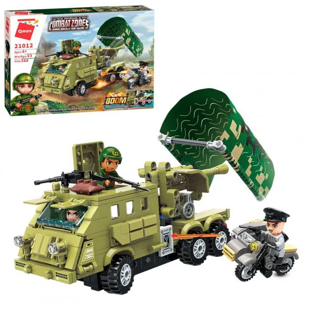 Конструктор, Qman, Combat Zone, Бронирана машина против засада, 388 части - Image 2