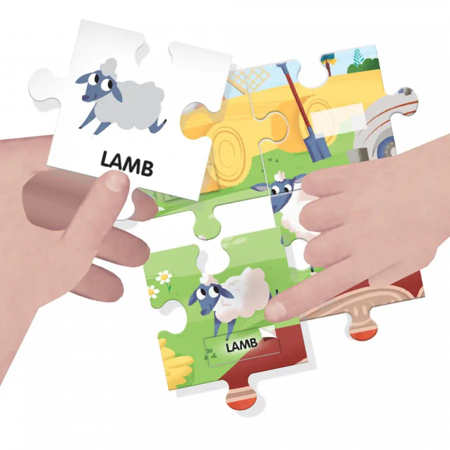 Образователен пъзел, Headu, Първи 100 английски думи, Ферма - Image 5
