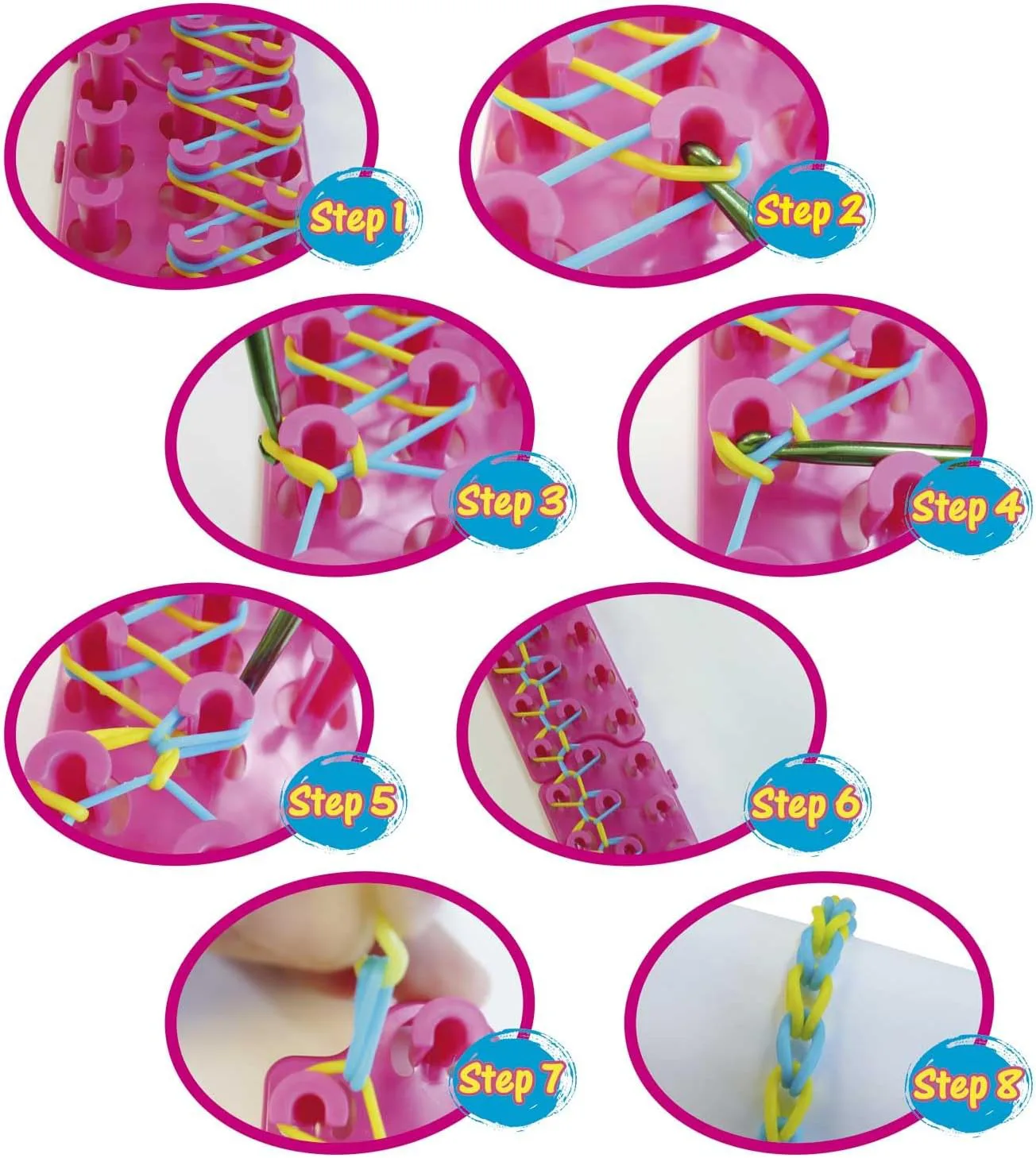 Творчески комплект, Craze, Loops, Комплект подложки и кука за плетене на гривни - Image 4