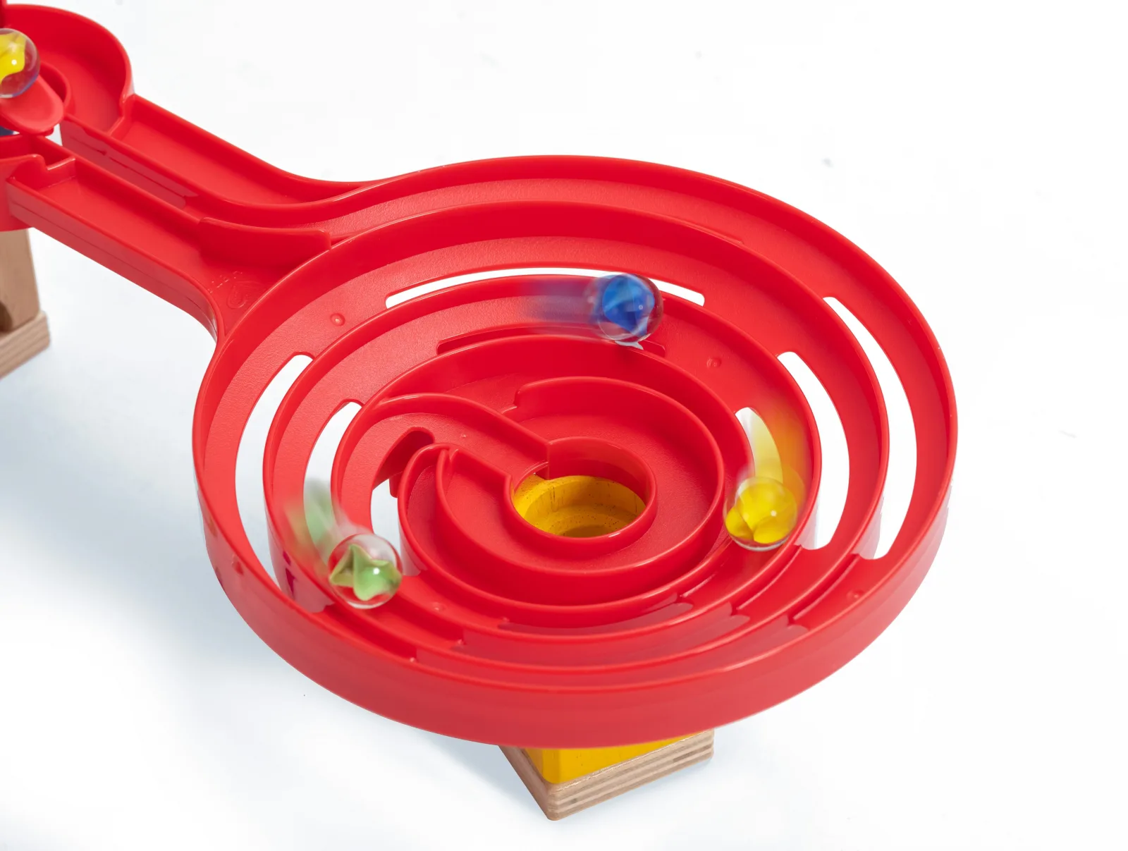 Комплект дървена писта, Hape Quadrilla, Двустранна спирала, 9 части - Image 7