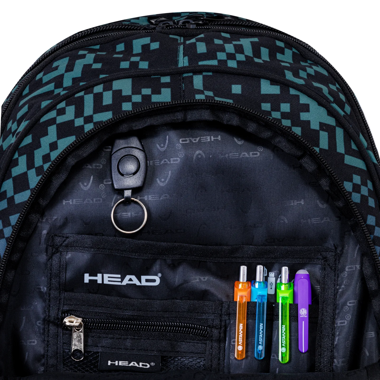 Ученическа раница, HEAD, Зелени блокчета, AB200, 44 х 32 х 19 см - Image 5