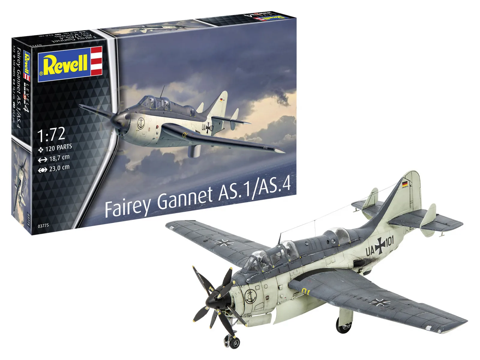Сглобяем модел, Revell, Британски изтребител Fairey Gannet AS.1/AS.4, 120 части - Image 3