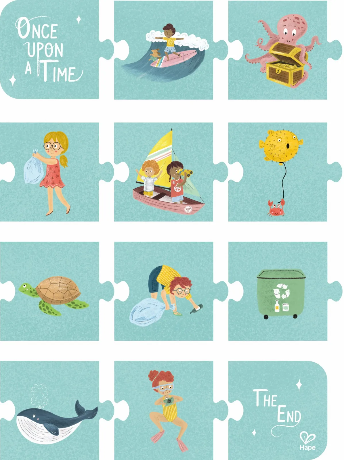 Пъзел, Hape, Приятели на океана 3 в 1, 3 x 48 части - Image 4