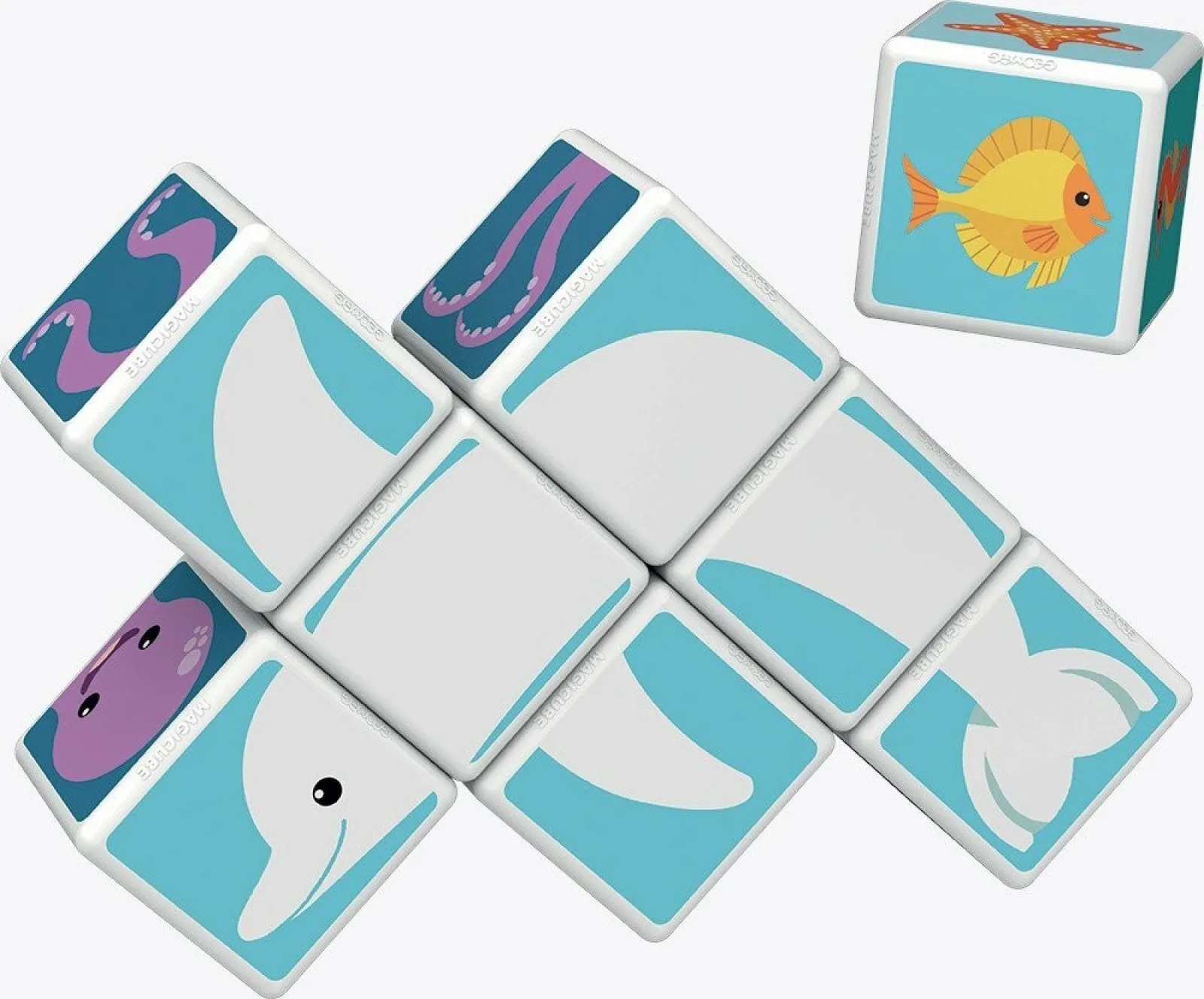 Магнитен конструктор, Geomag, Magicube, Морски животни и карти 146, 11 части - Image 4