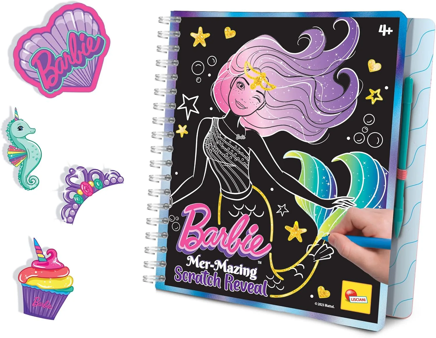 Творчески комплект, Lisciani, Barbie, Scratch Reveal, Скречбук Русалка - Image 5