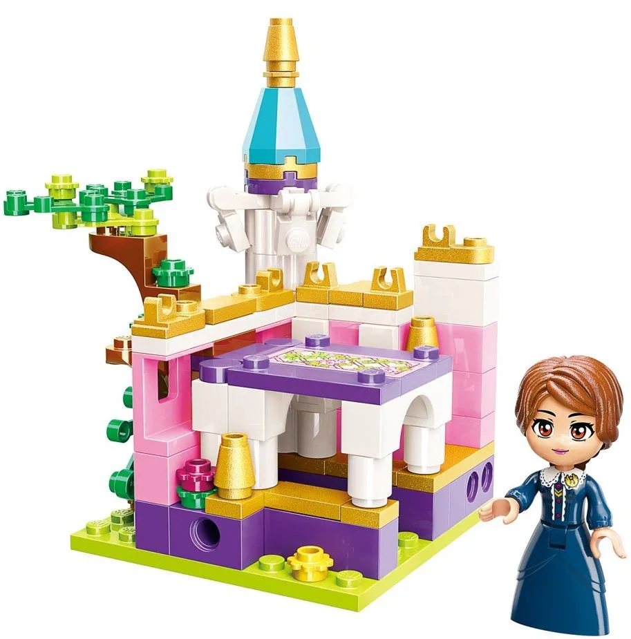 Конструктор, Qman, Princess Leah, Цветен океански замък, Пролетна градина, 118 части - Image 2