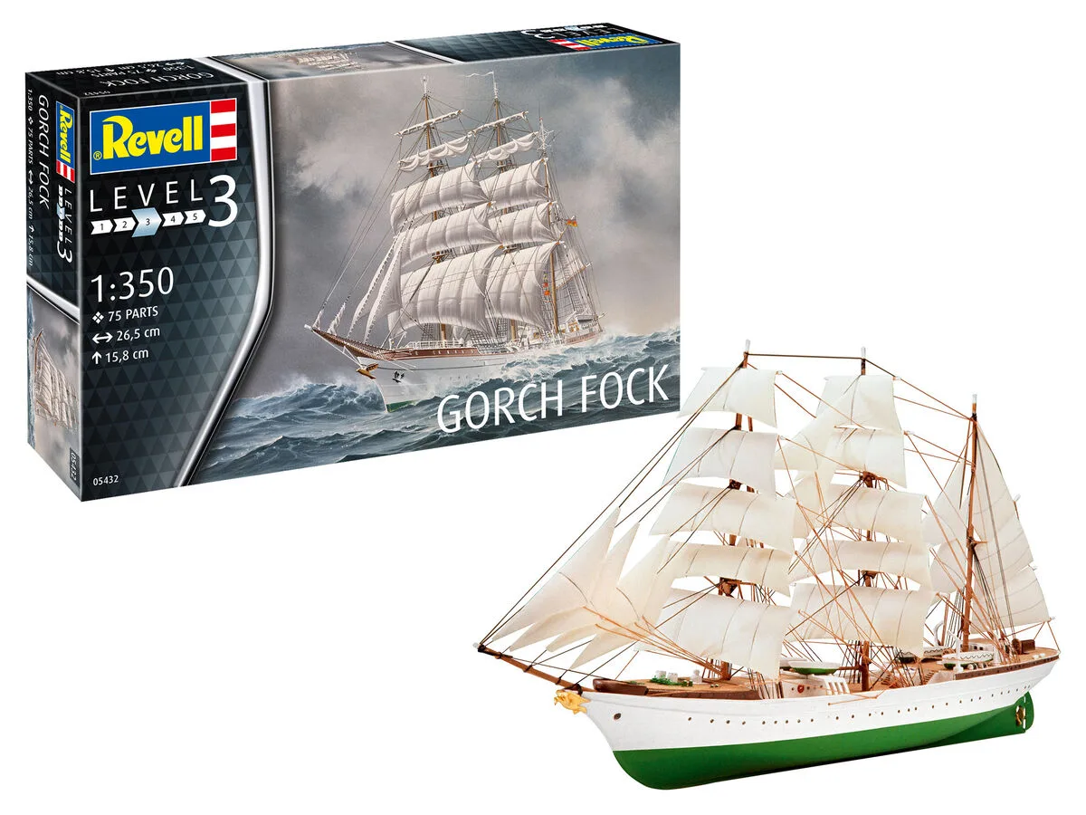 Сглобяем модел, Revell, Ветроходен кораб Gorch Fock, 75 части - Image 2