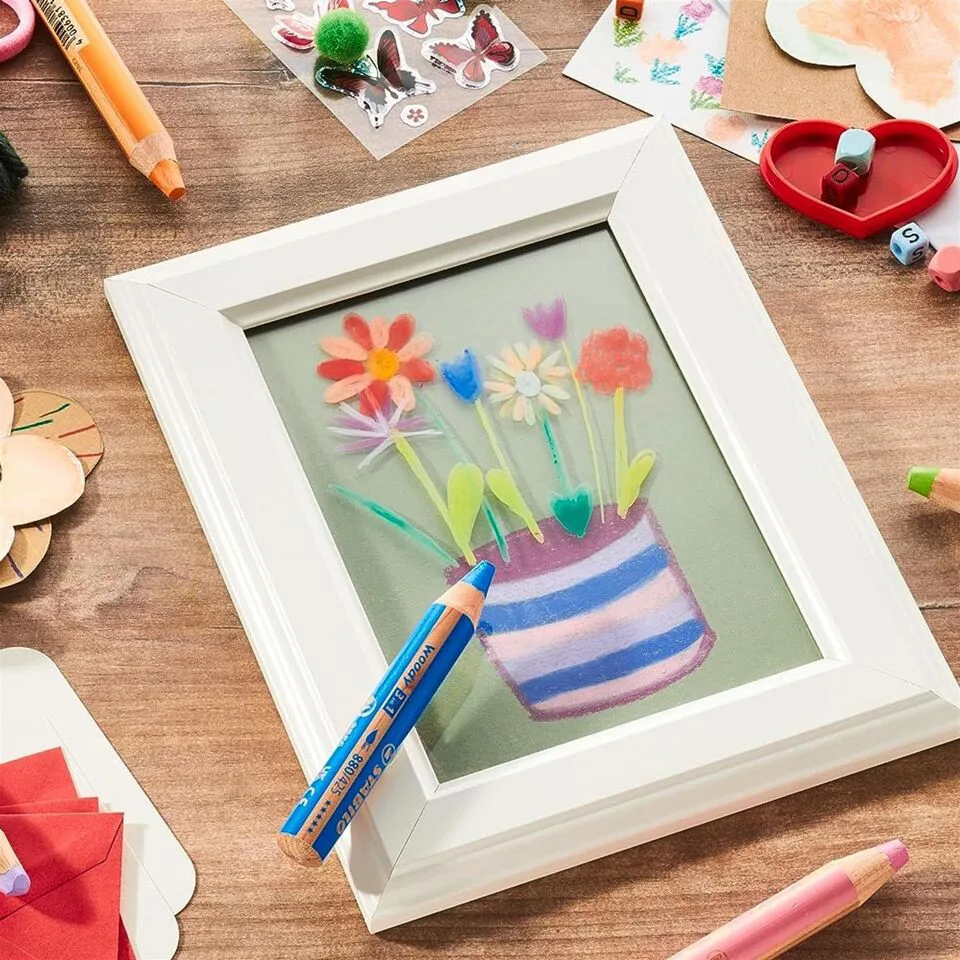 Комплект цветни моливи, Stabilo, Woody Arty 3 в 1 + острилка, 6 цвята - Image 5