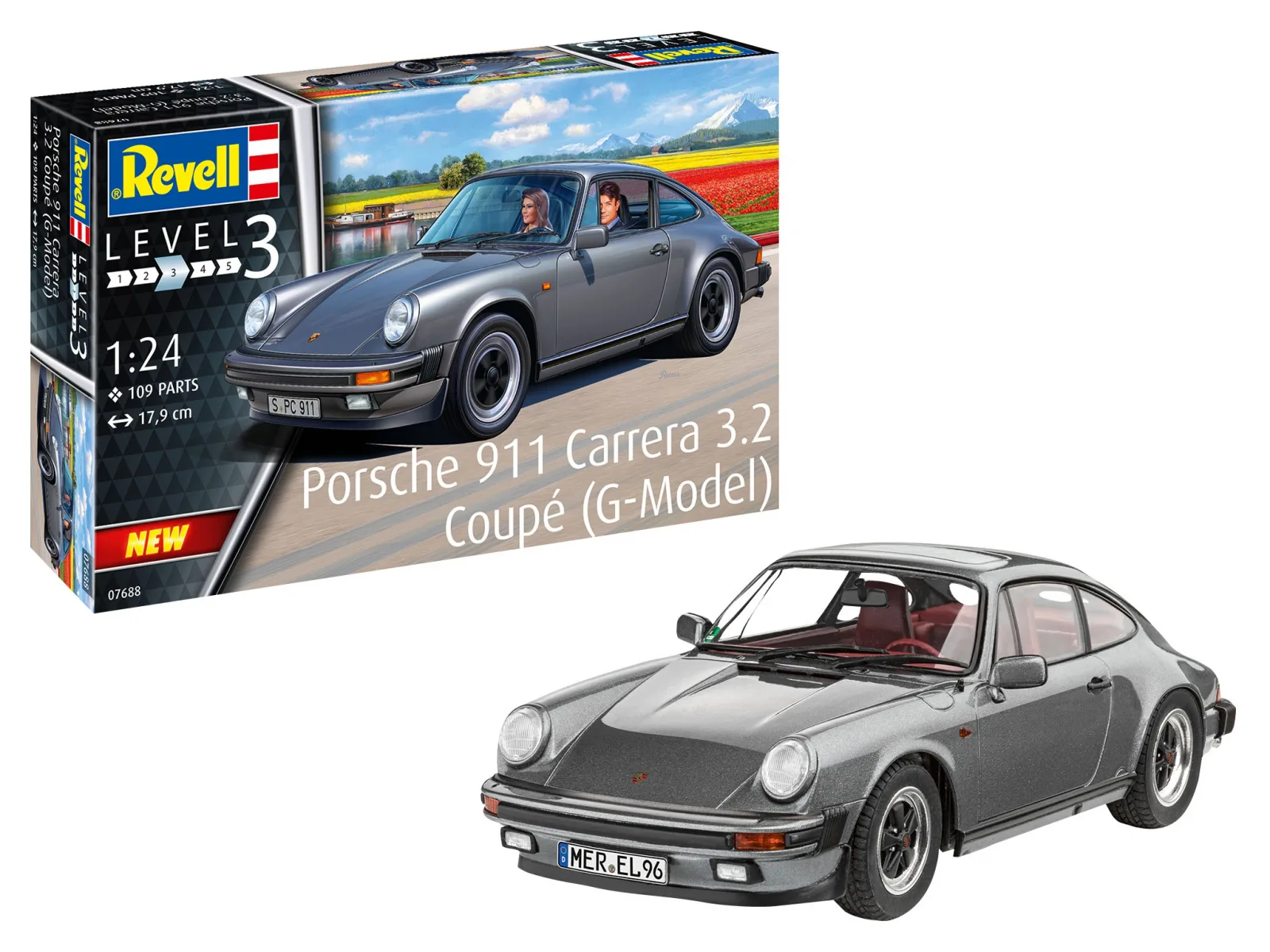 Сглобяем модел, Revell, Porsche 911 Carrera 3.2 G-Model Coupe, 109 части - Image 2