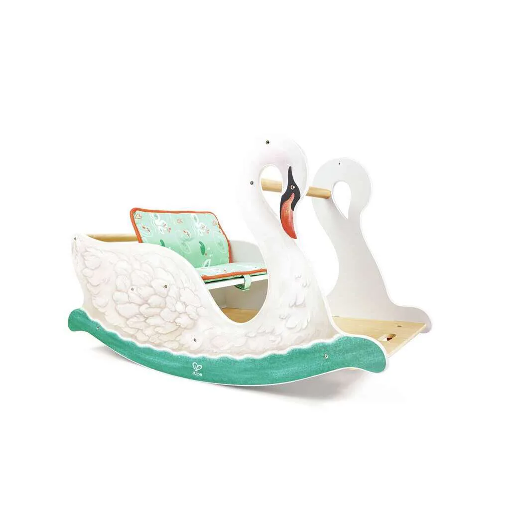 Дървена люлка 2 в 1, Hape, Лебед, 82,4 х 50,4 х 38,4см. - Image 3