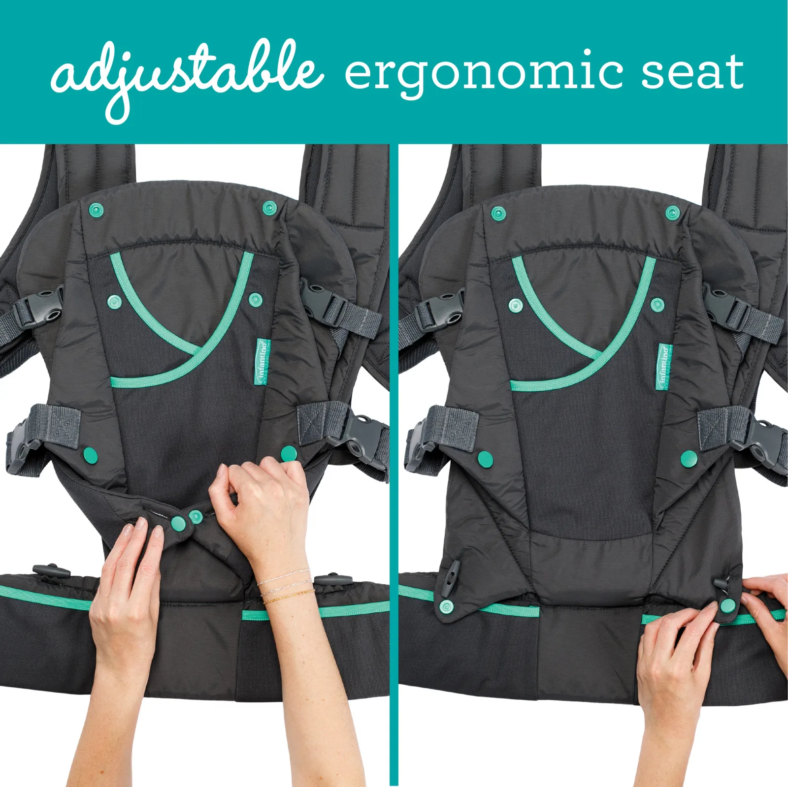 Ергономично кенгуру с джобове, Infantino, 4 в 1, Тъмно сиво, от 3.6 до 18 кг. - Image 7