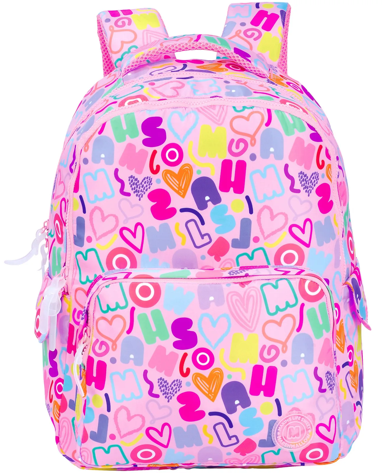 Ученическа раница, Marshmallow, Funny, 43 x 31 x 16 cm, Розов - Image 2