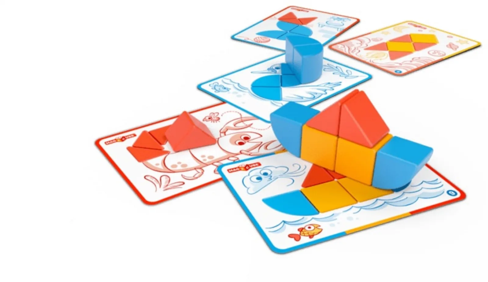 Магнитен конструктор, Geomag, Magicube, Форми и карти, 16 части - Image 3