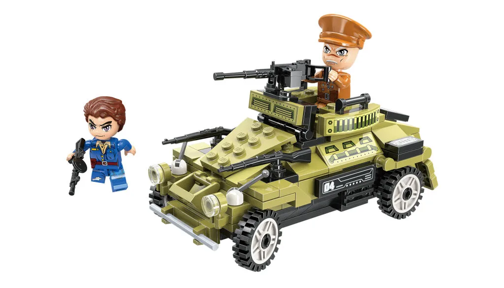 Конструктор, Qman, Combat Zone, Военен автомобил с оръдие, 155 части - Image 2