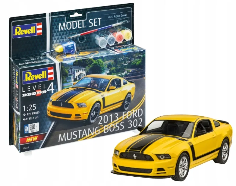 Комплект сглобяем модел, Revell, Автомобил Ford Mustang Boss 302, 128 части - Image 2