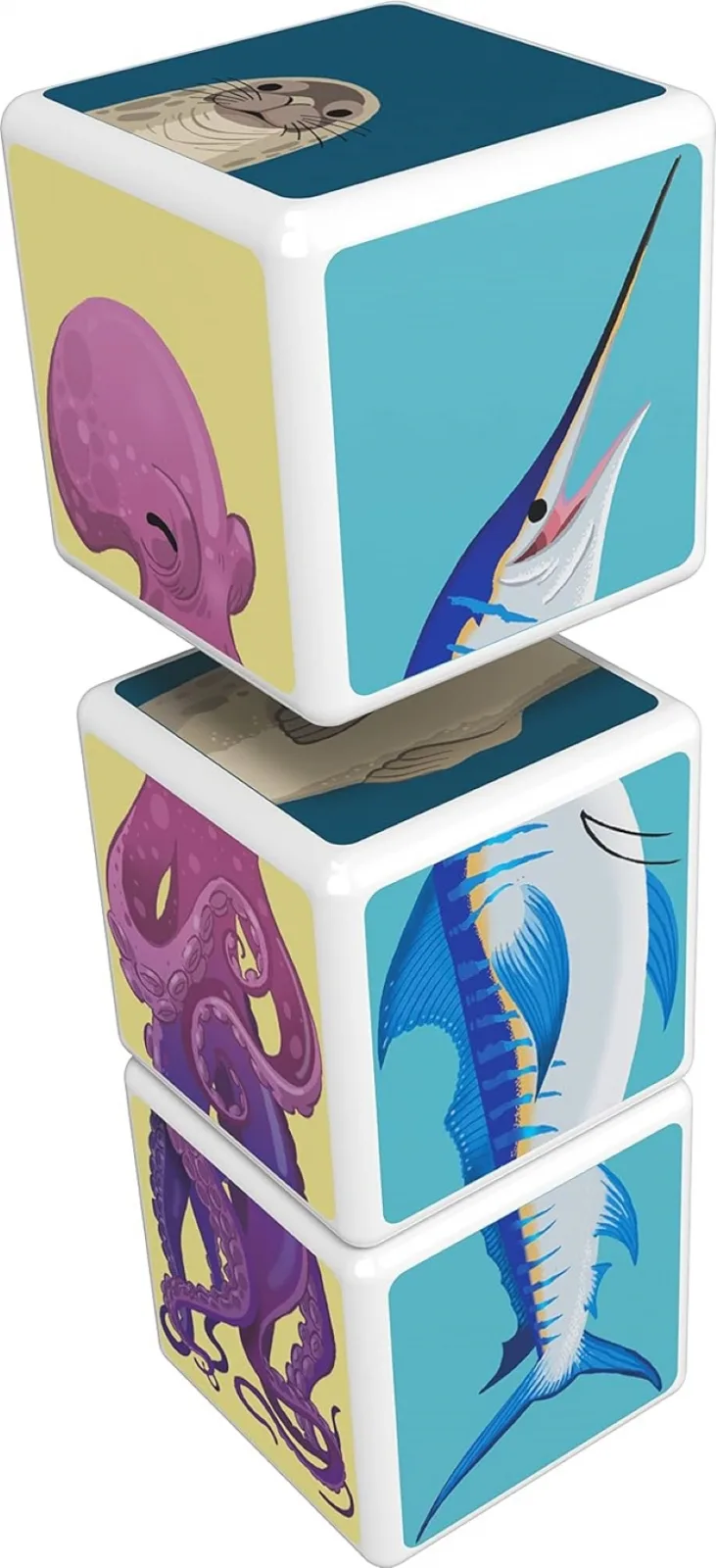 Магнитен конструктор, Geomag, Magicube, Животни в океана, 3 части - Image 2