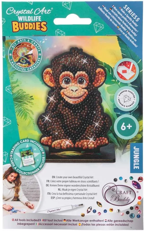 Комплект за диамантена бродерия, Craft Buddy, Crystal Art Buddies, Шимпанзе, 7 части - Image 2
