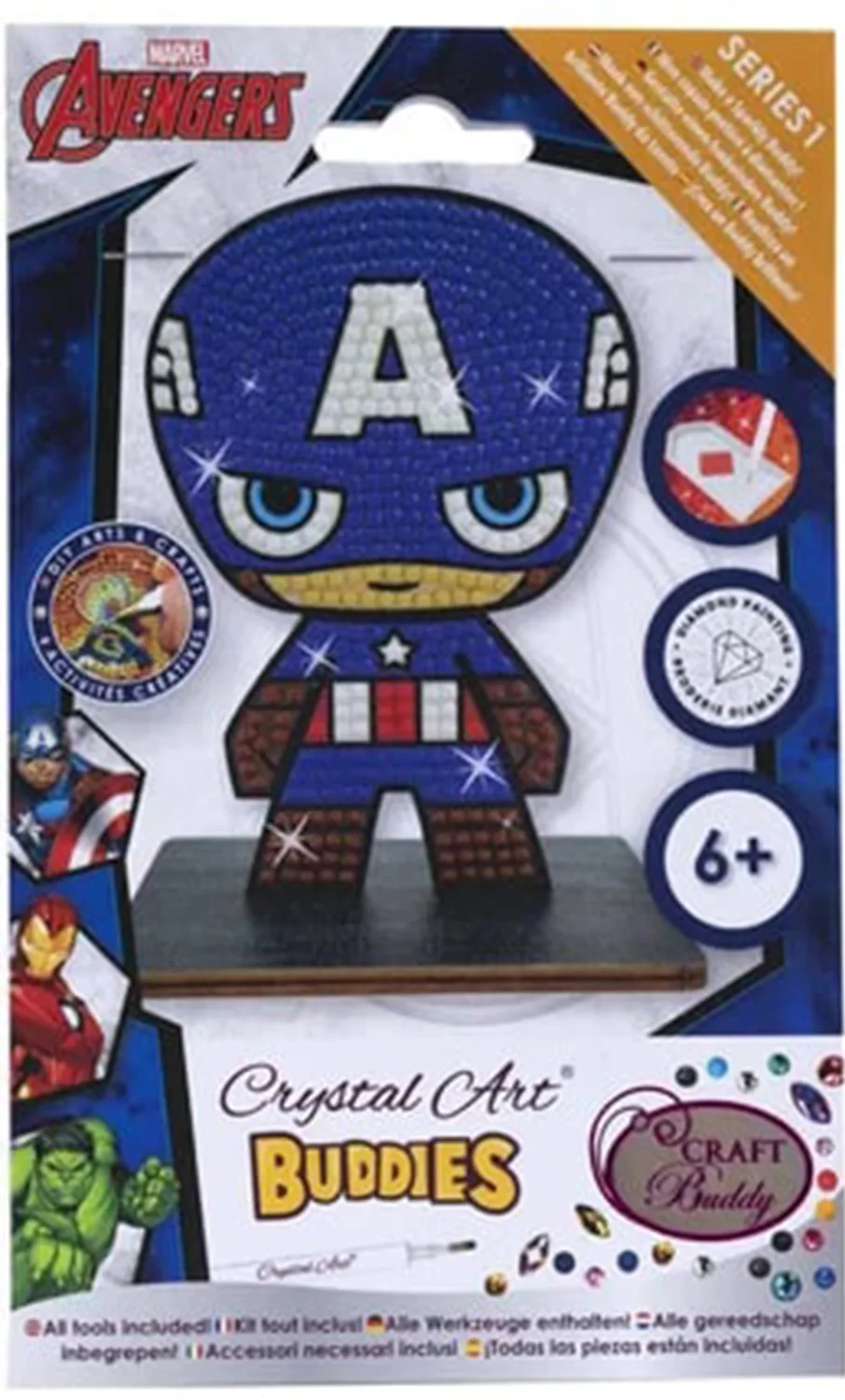 Комплект за диамантена бродерия, Craft Buddy, Crystal Art Buddies, Капитан Америка, 7 части - Image 3