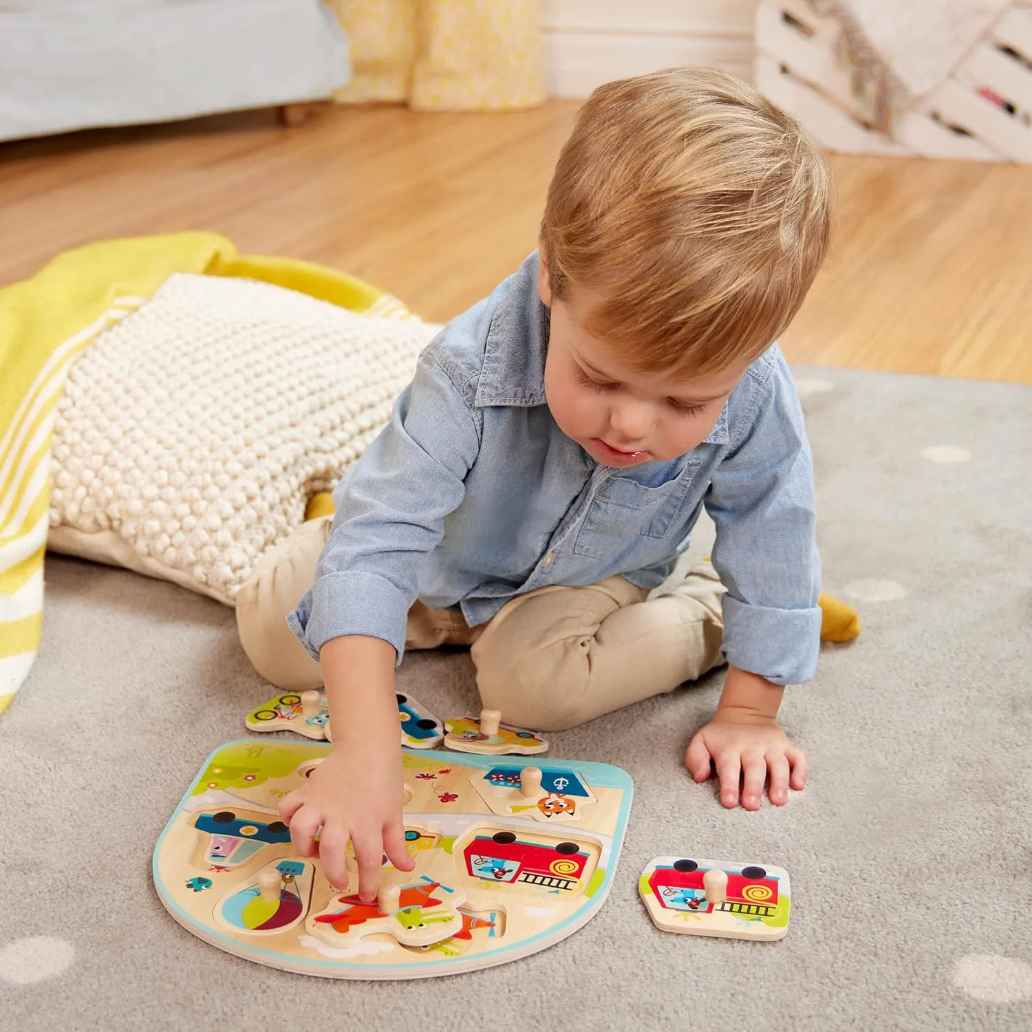 Дървен пъзел, Battat, Превозни средства, 8 части - Image 4