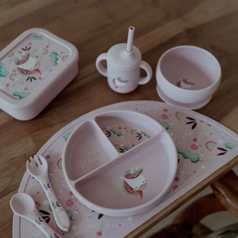 Силиконова разделителна кутия за обяд, Sassi, Еднорог - Image 3