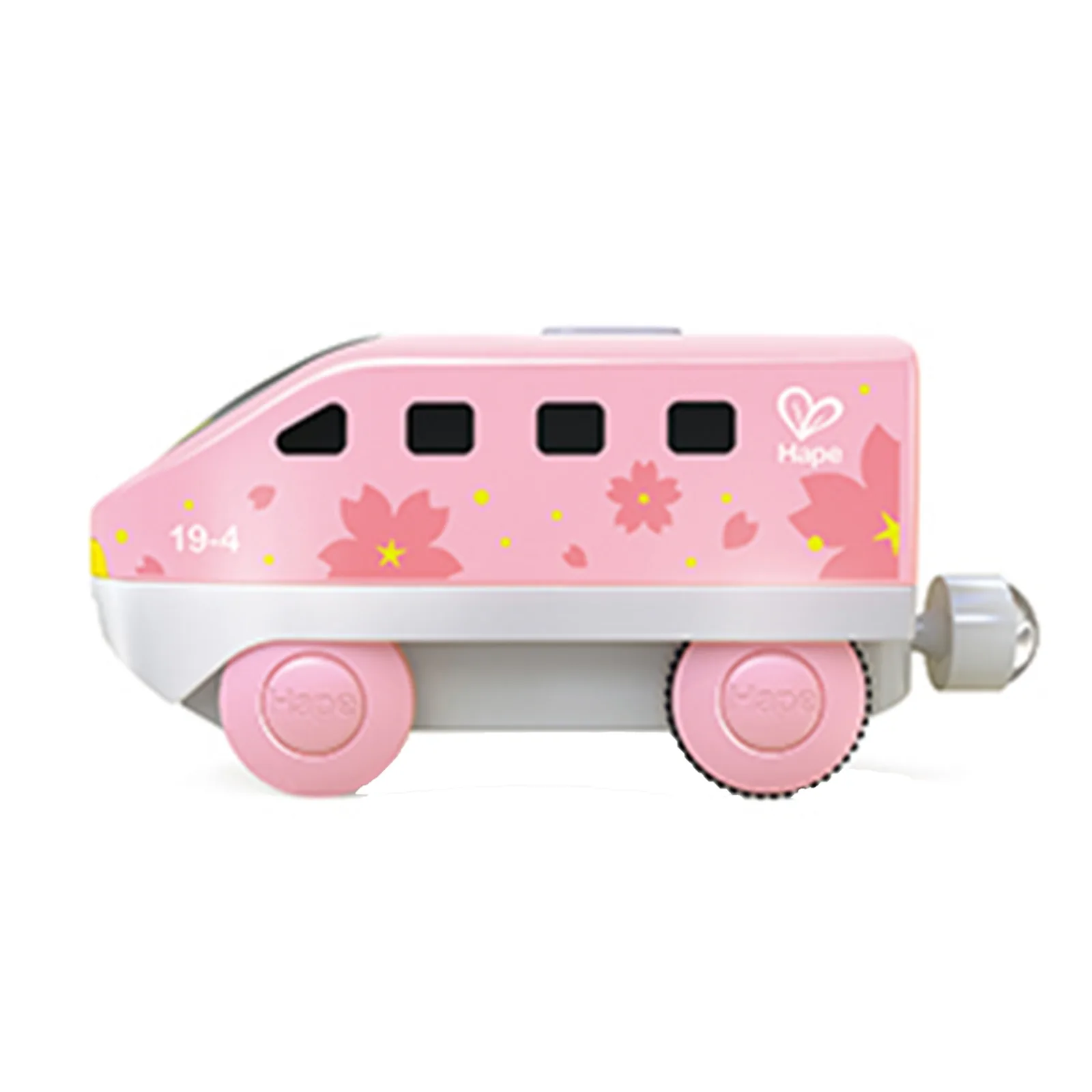 Междуградски локомотив с батерия, Hape, 12 x 4 x 5 см, Розов - Image 7