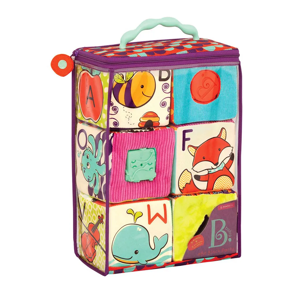 Комплект образователни кубчета, Battat, Текстилни кубчета с форми - Image 3