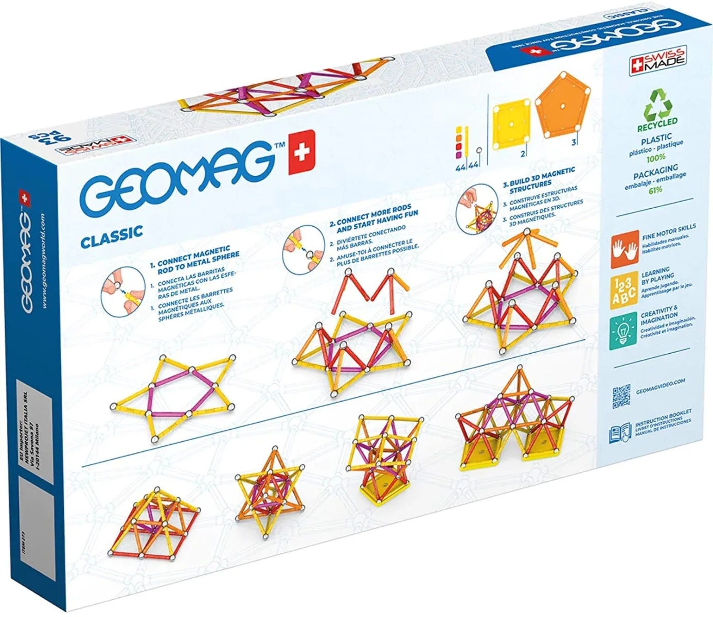 Магнитен конструктор, Geomag, Classic, 93 части - Image 3