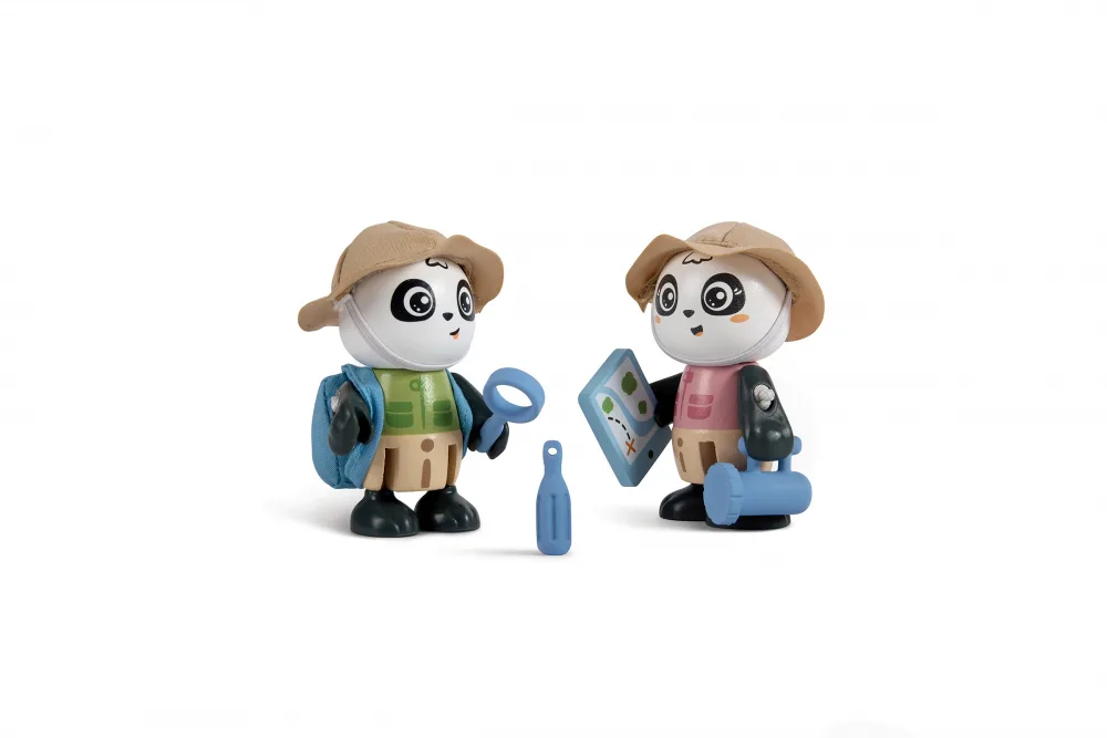 Дървен комплект, Hape, Пам и Сам, 8 части - Image 4