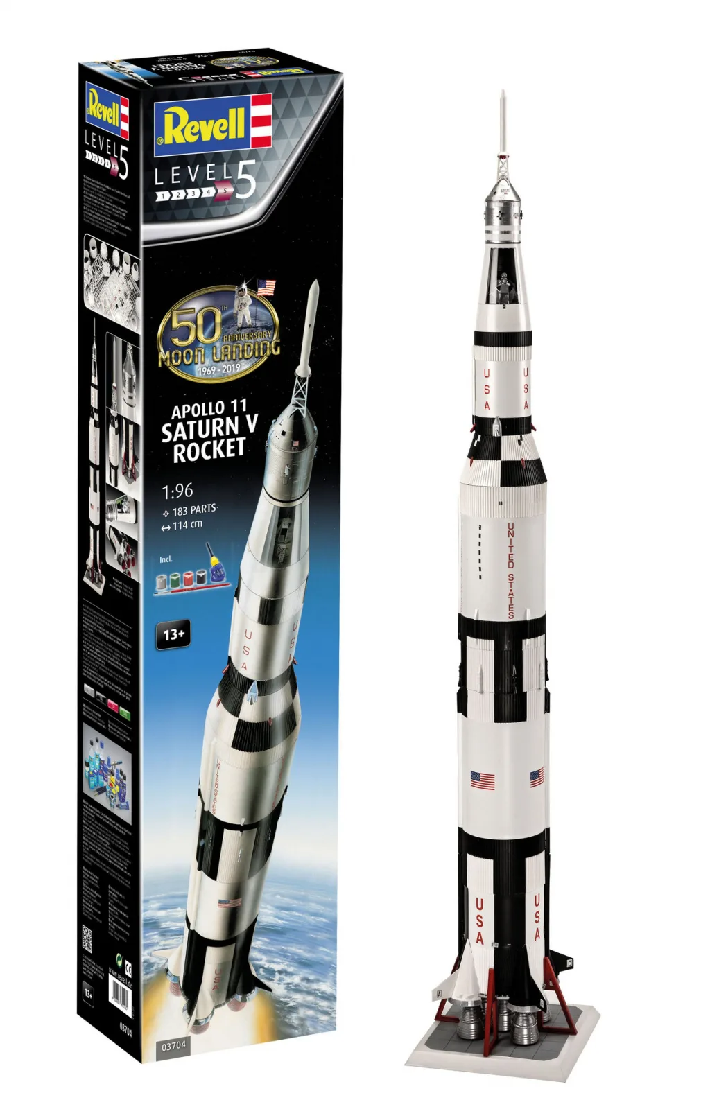 Комплект сглобяем модел, Revell, Apollo 11 Saturn V Rocket, 183 части - Image 2