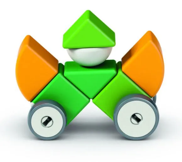 Магнитен конструктор, Geomag, Magicube, 4 форми и колела, 13 части - Image 4