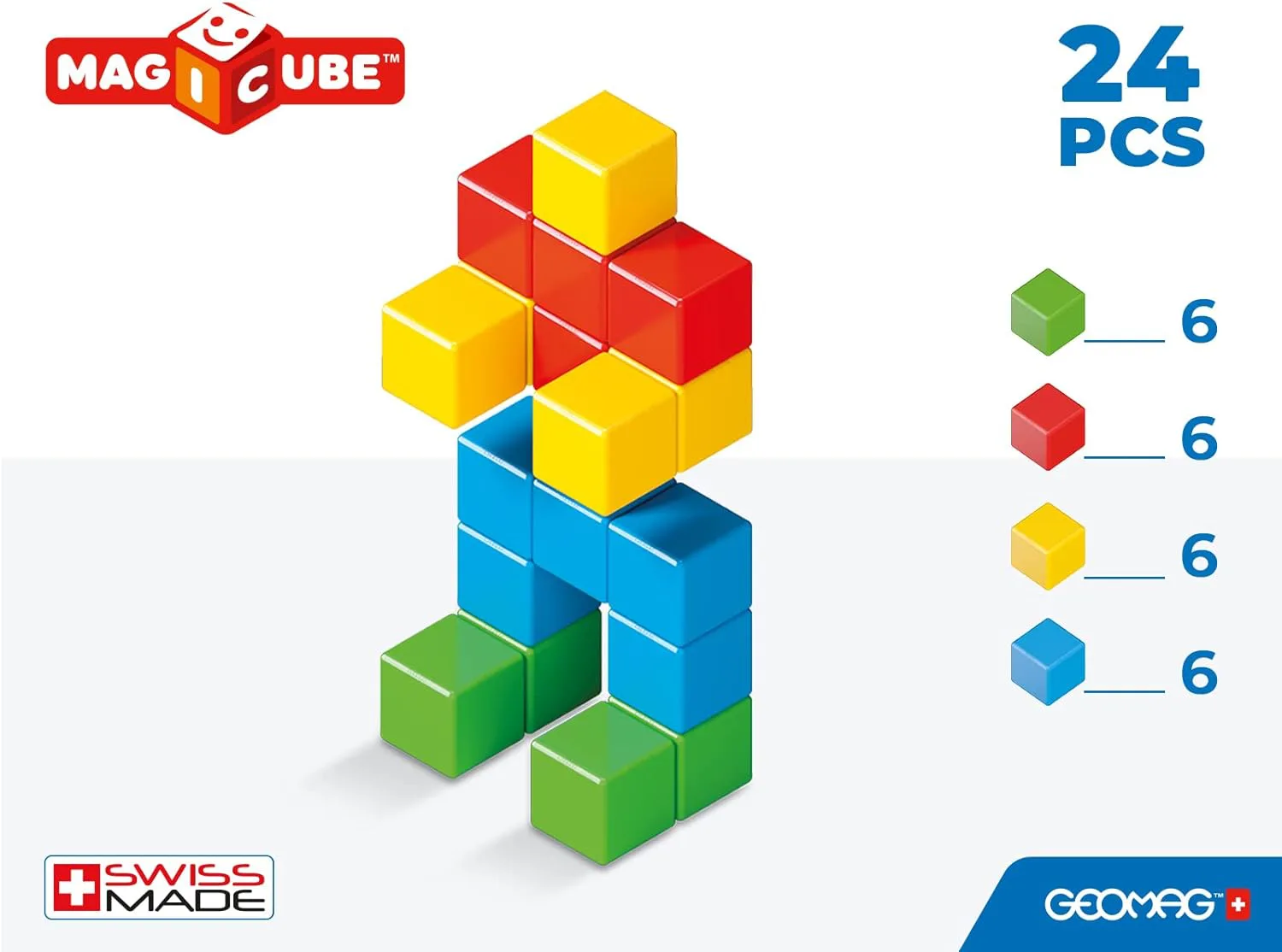 Магнитен конструктор, Geomag, Magicube, Full Color, 24 части - Image 4