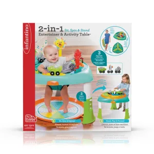 2 в 1 образователна бебешка маса с 360° седалка, Infantino, 75 x 75 x 67.5 см