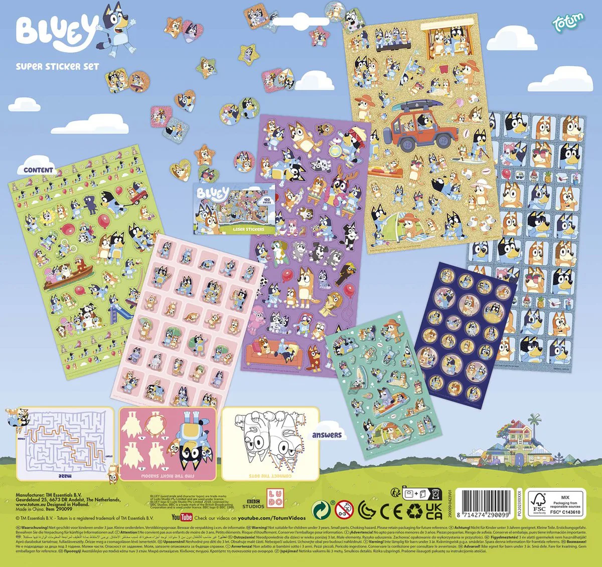 Комплект супер стикери, Totum, Bluey, 10 части - Image 2