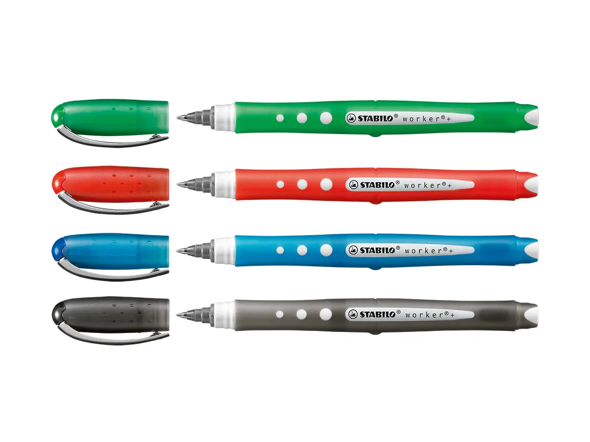 Комплект химикалки, Stabilo, Worker+colorful, 4 цвята - Image 2