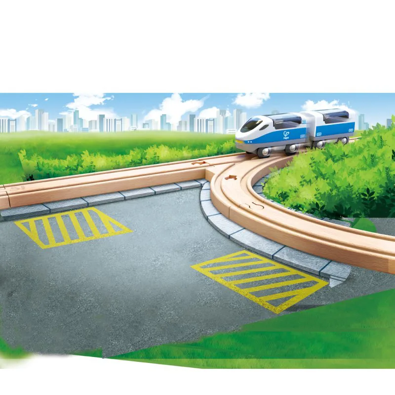 Дървен комплект, Hape, Механична Y - образна железопътна релса, 2 броя - Image 3