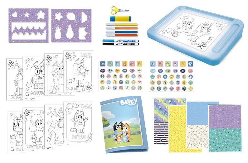 Творчески комплект, Lisciani, Bluey, Училище по рисуване със светеща дъска - Image 2