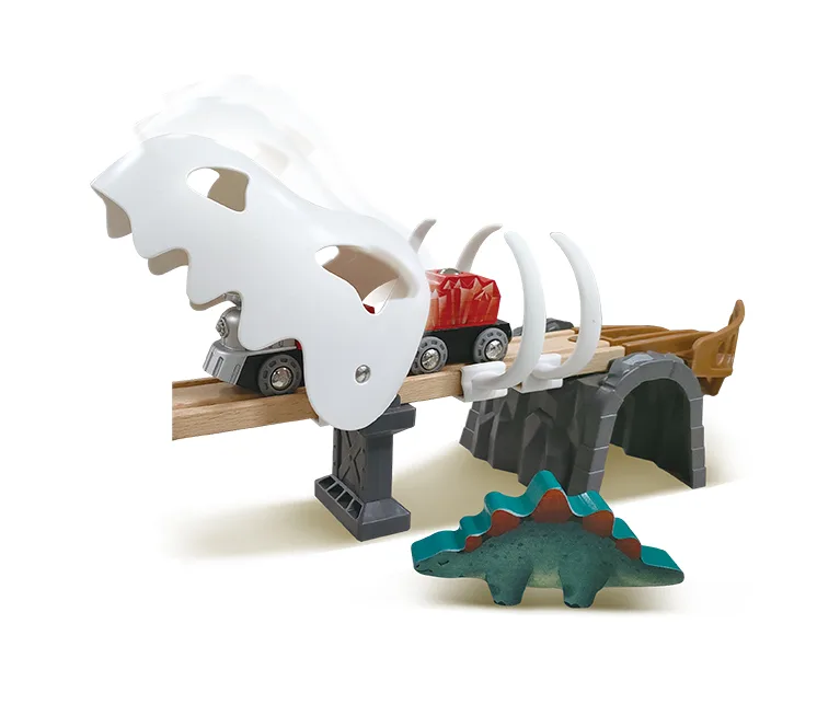 Дървен железопътен комплект, Hape, Дино, 61 части - Image 2