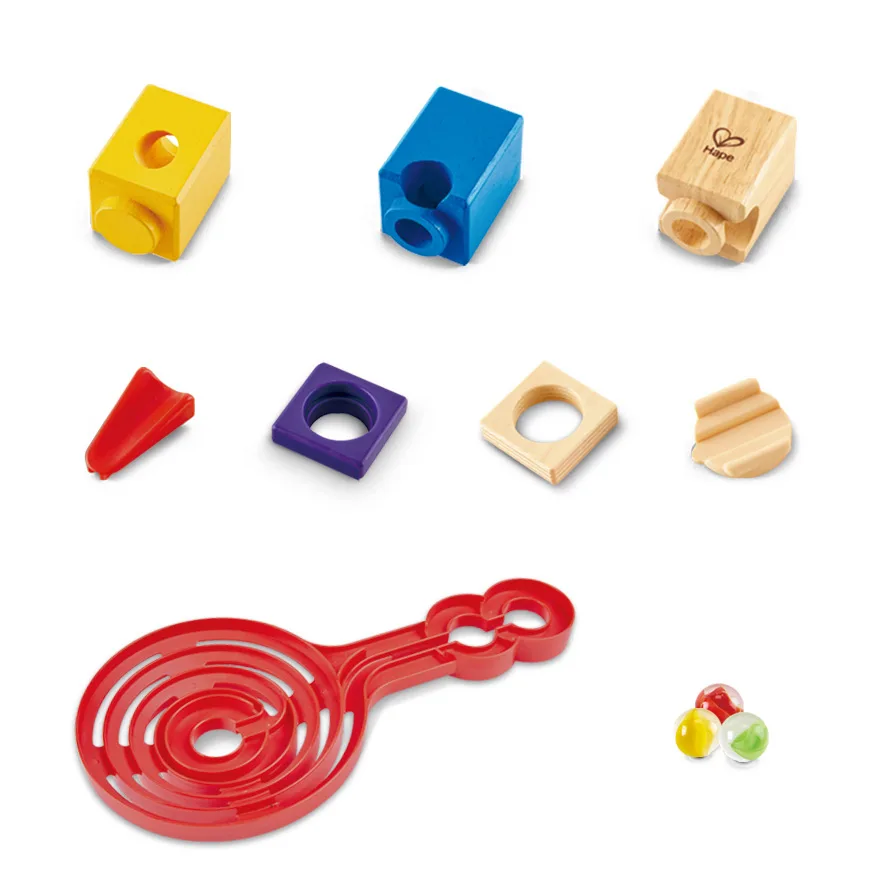 Комплект дървена писта, Hape Quadrilla, Двустранна спирала, 9 части - Image 4