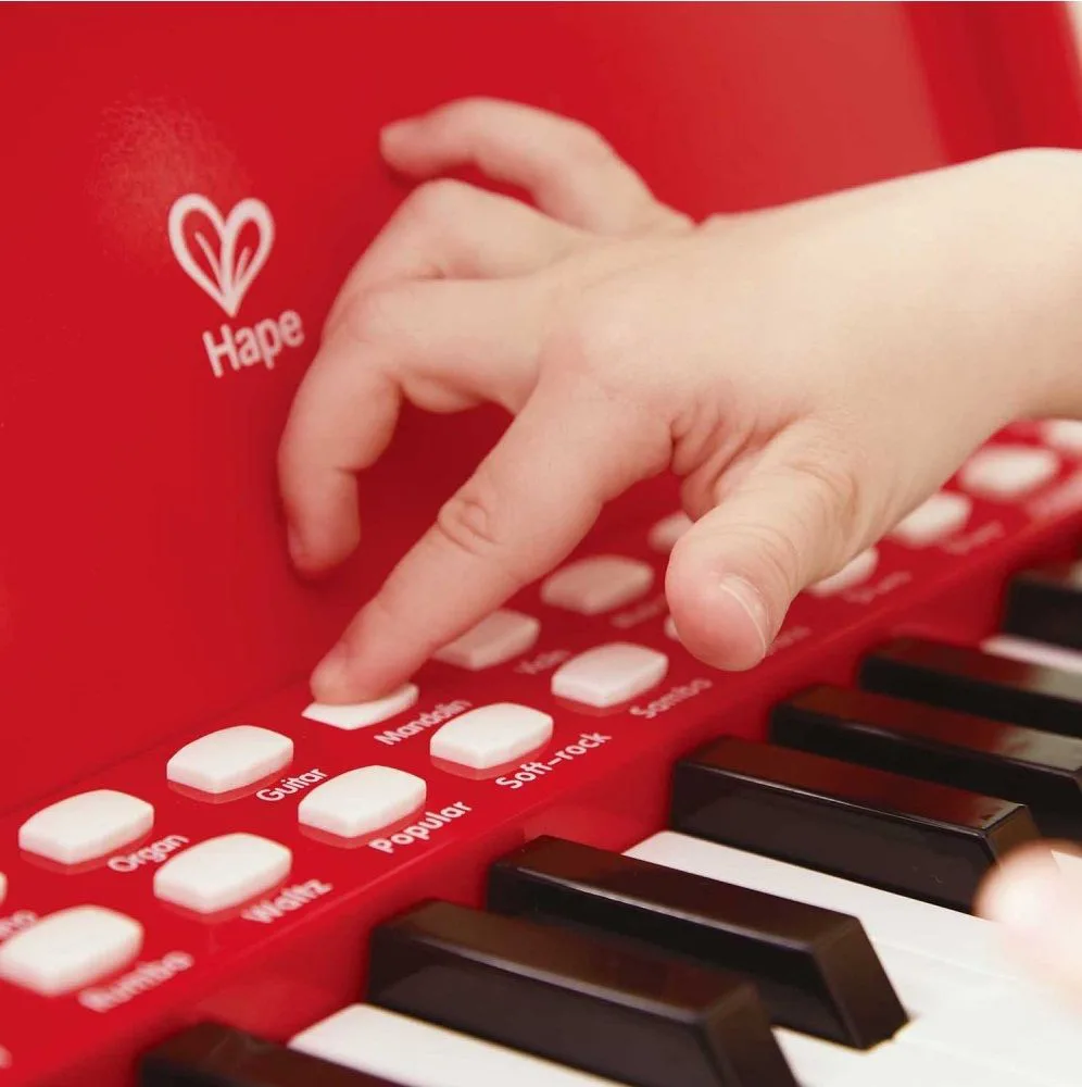 Дървено светлинно пиано и стол, Hape, Червено - Image 6