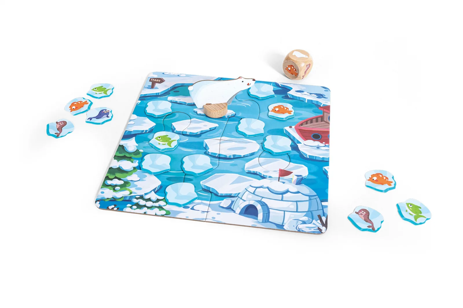 Настолна игра за памет с полярната мечка Фрости, Hape, 20 части - Image 3