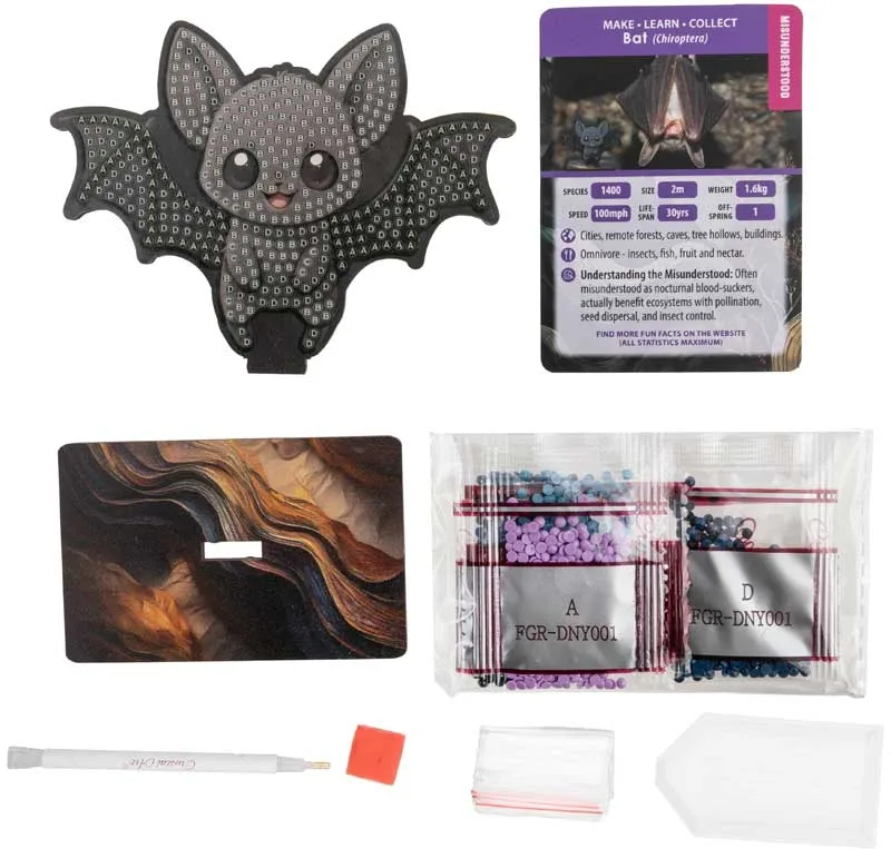 Комплект за диамантена бродерия, Craft Buddy, Crystal Art Buddies, Прилеп, 7 части - Image 2