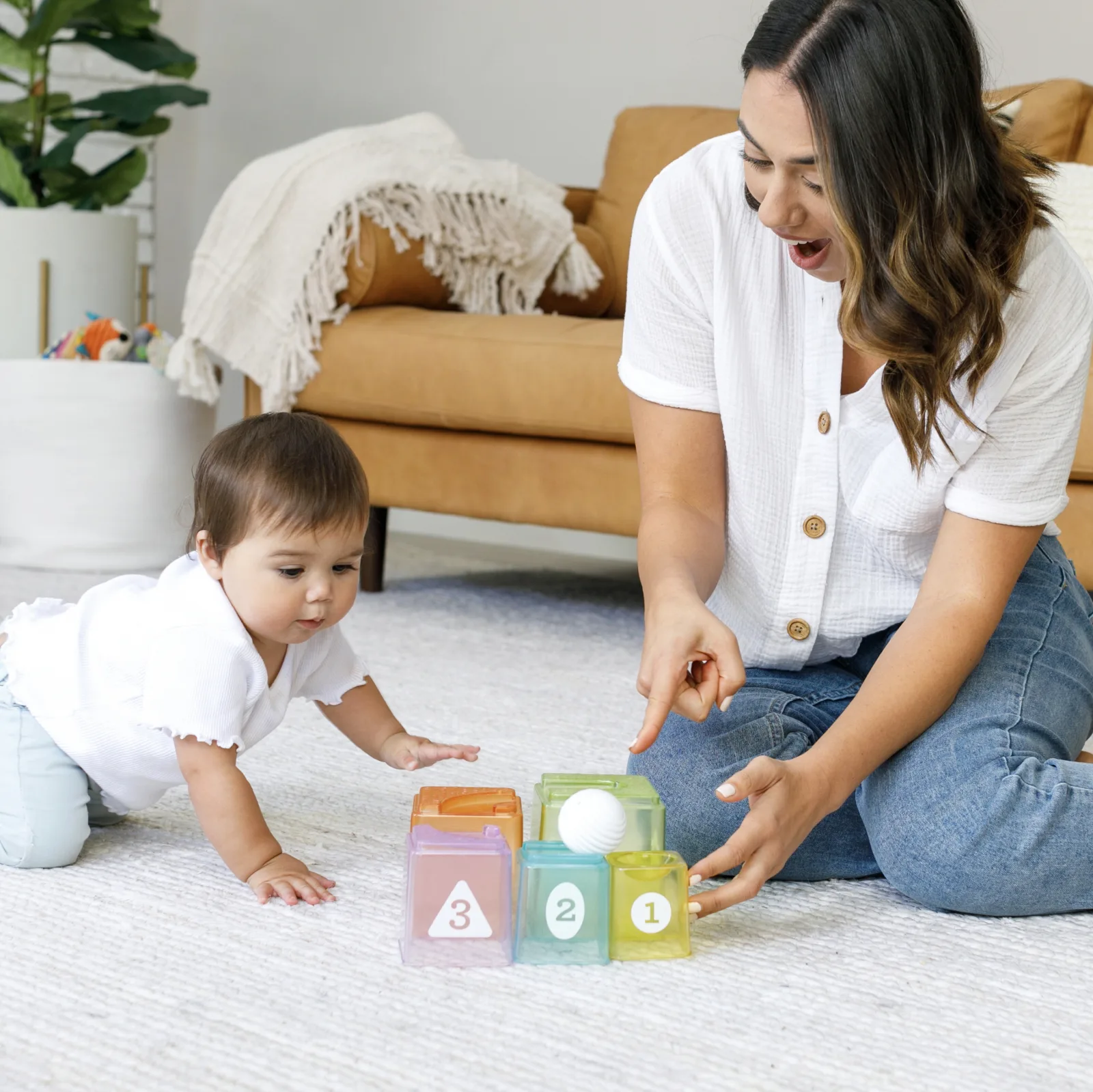 Бебешки комплект за игра, Infantino, Чашки за подреждане и топче - Image 8