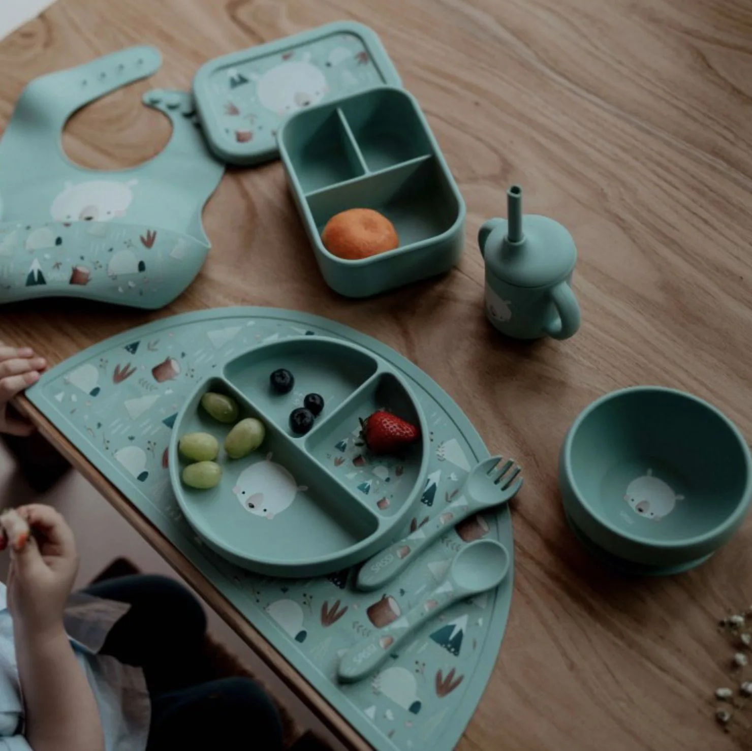 Силиконова купичка за хранене с вакуум, Sassi, Мечка - Image 5