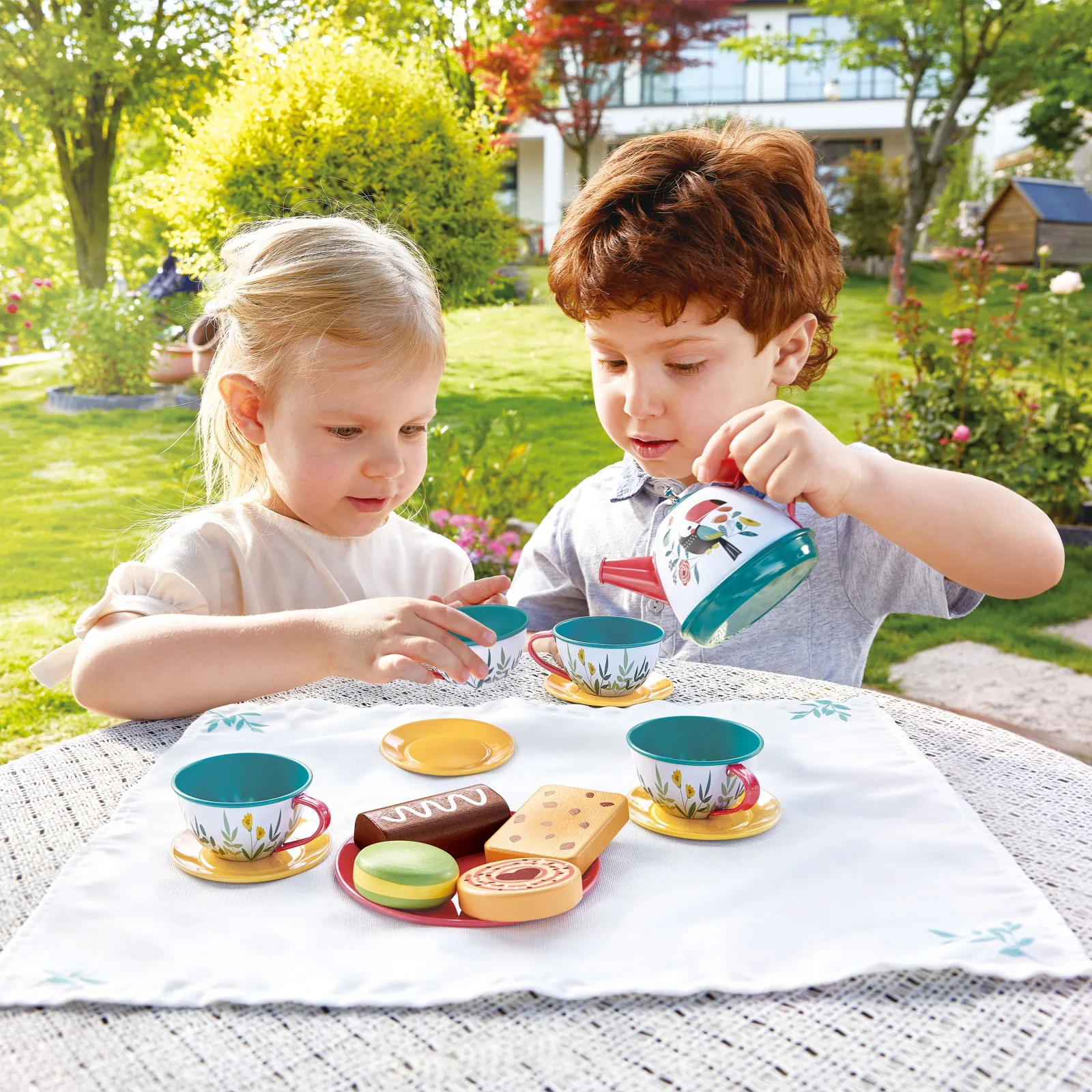 Детски дървен комплект, Hape, Време за чай, 15 части - Image 3