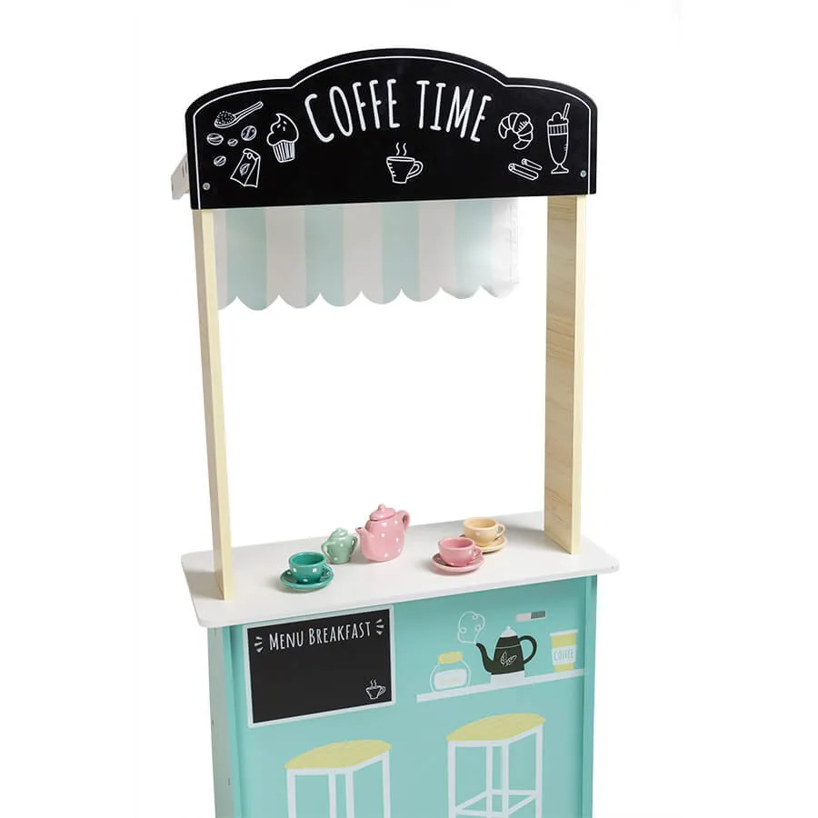 Дървена играчка, Eurekakids, Пазар и Кафе салон 2 в 1, 49 х 24 х 114 см - Image 4